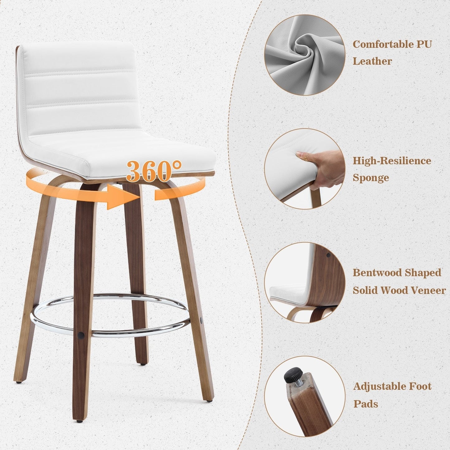 26/29 Faux Leather Swivel Bar/Counter Stools, Set of 2/3