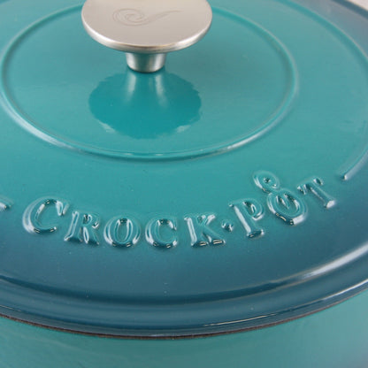 3.5 Quart Enameled Cast Iron Saute Pan W/ Lid in Turquoise Ombre