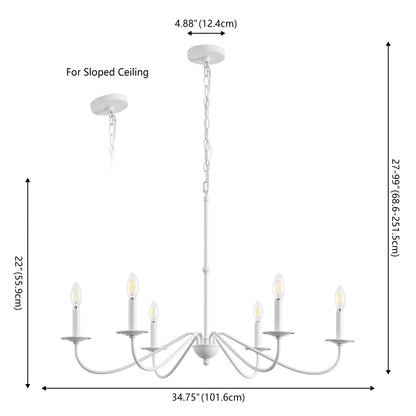 34.75 6-Light Iron LED Chandelier, by JONATHAN Y
