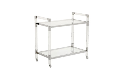 Acrylic Bar Cart - Nickel | Chelsea House - 384791-BASE