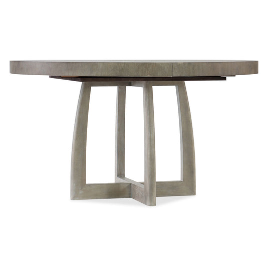 Affinity 48in Round Pedestal Dining Table w/1-18in Leaf | Hooker Furniture - 6050-75203-GRY