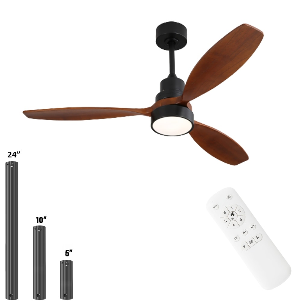 48 and 52 Integrated LED Ceiling Fan with Light and Remote, Reversible DC Motor