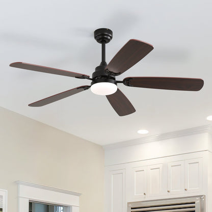 48 and 52 Integrated LED Ceiling Fan with Light and Remote, Reversible DC Motor