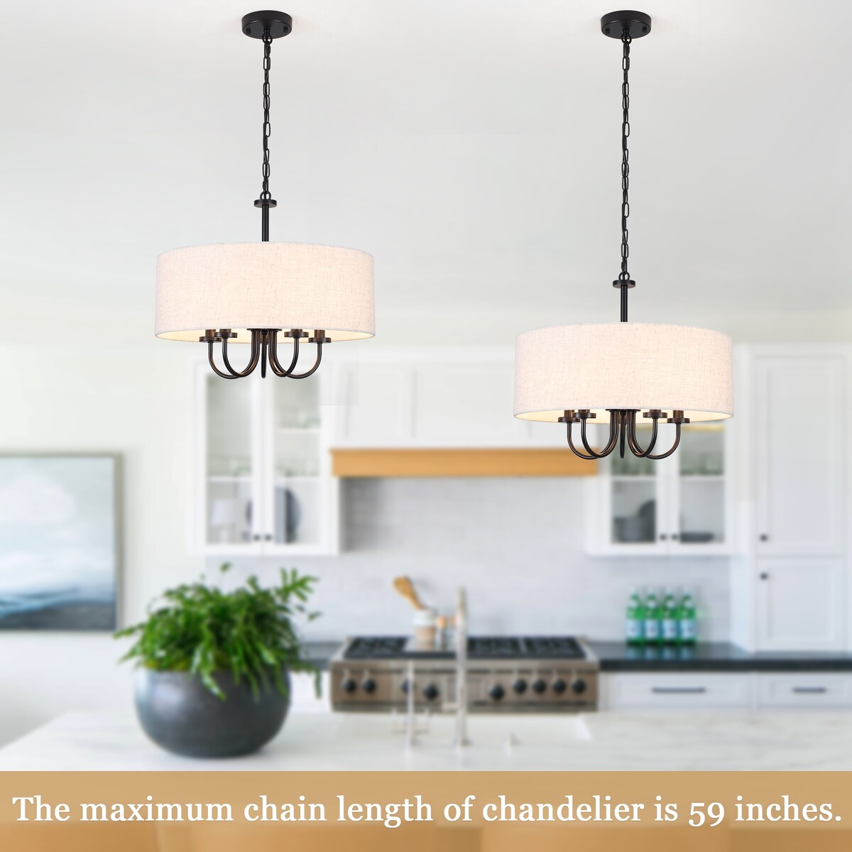 5-Light Modern Semi Flush Mount Ceiling Light for Dining Room Bedrooms Living Room - N/A