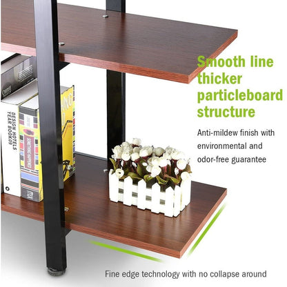 5-Tier Bookshelf, Vintage Industrial Style Bookcase