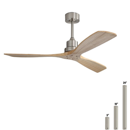 52 inch Modern Solid Wood / ABS Ceiling Fan With Remote Control(No Light),6 WInd Speed,Reversible Airflow