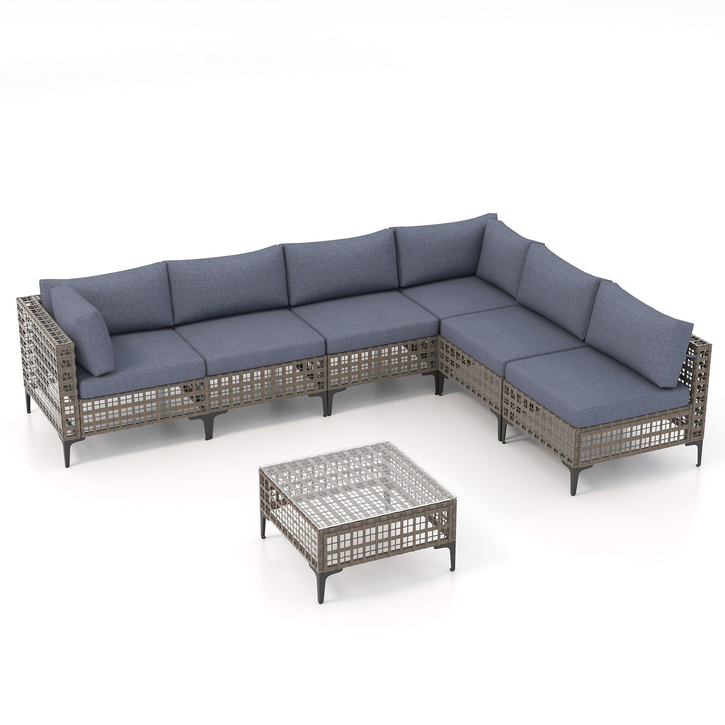 6 - Person Outdoor Sectional Seating Group with Cushions