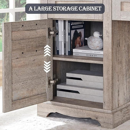 60 Farmhouse L Shaped Executive Desk, Wood Corner Desk, Computer Desk