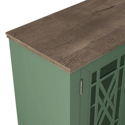 63 Vintage Style Wood Kitchen Accent Buffet Sideboard Cabinet - 63 in Width