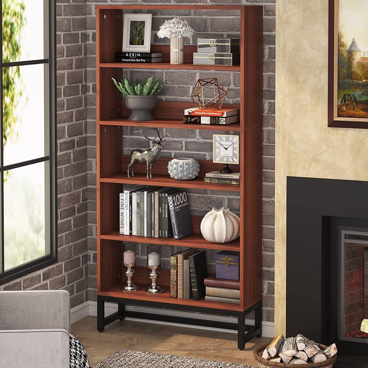 70.8 Inches Tall Bookcase and Bookshelf, 5-Tier Large Bookcases - 11.81D x 31.5W x 70.87H