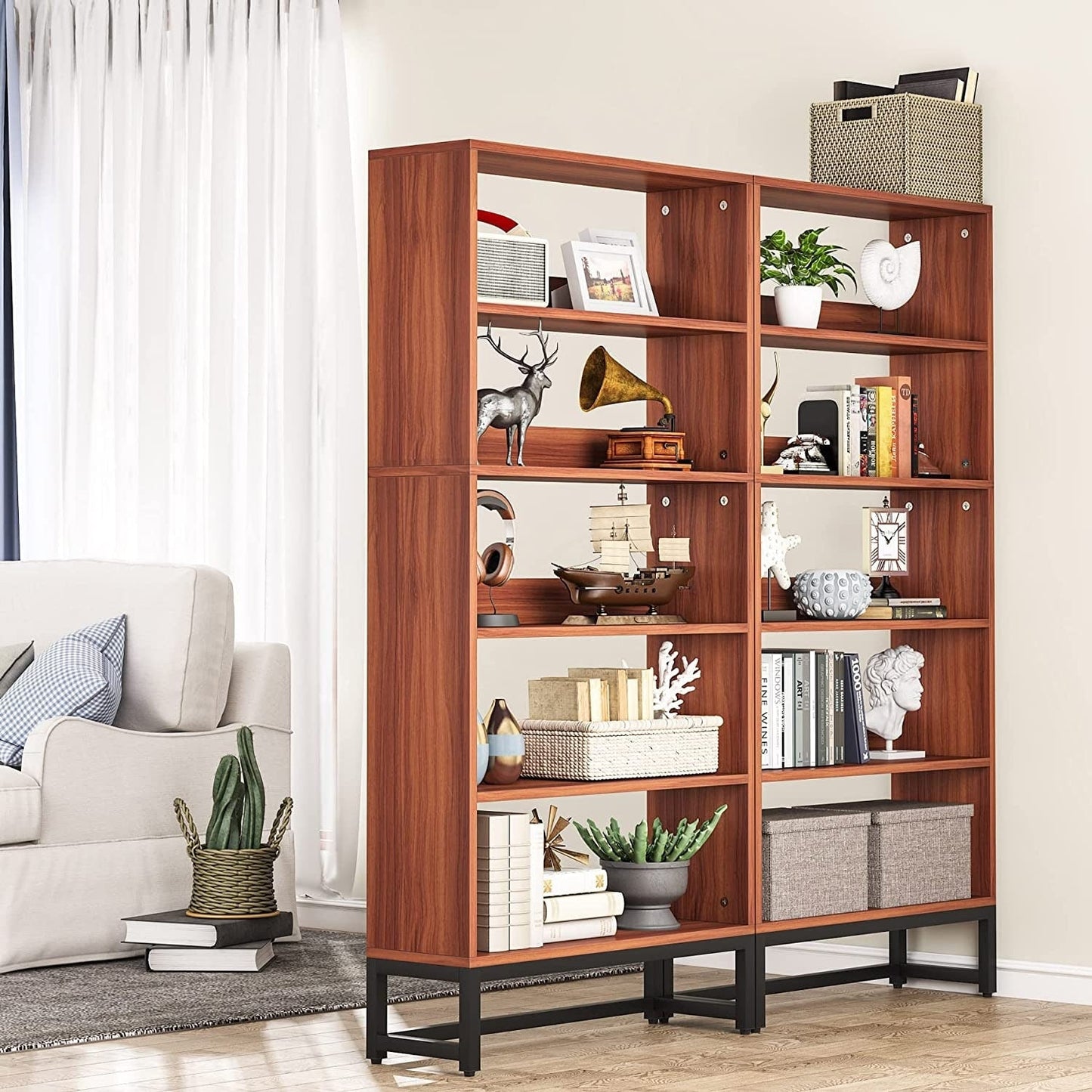 70.8 Inches Tall Bookcase and Bookshelf, 5-Tier Large Bookcases - 11.81D x 31.5W x 70.87H