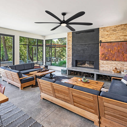 72-inch Driftwood 6-Blade Large DC Ceiling Fan with Light and Remote