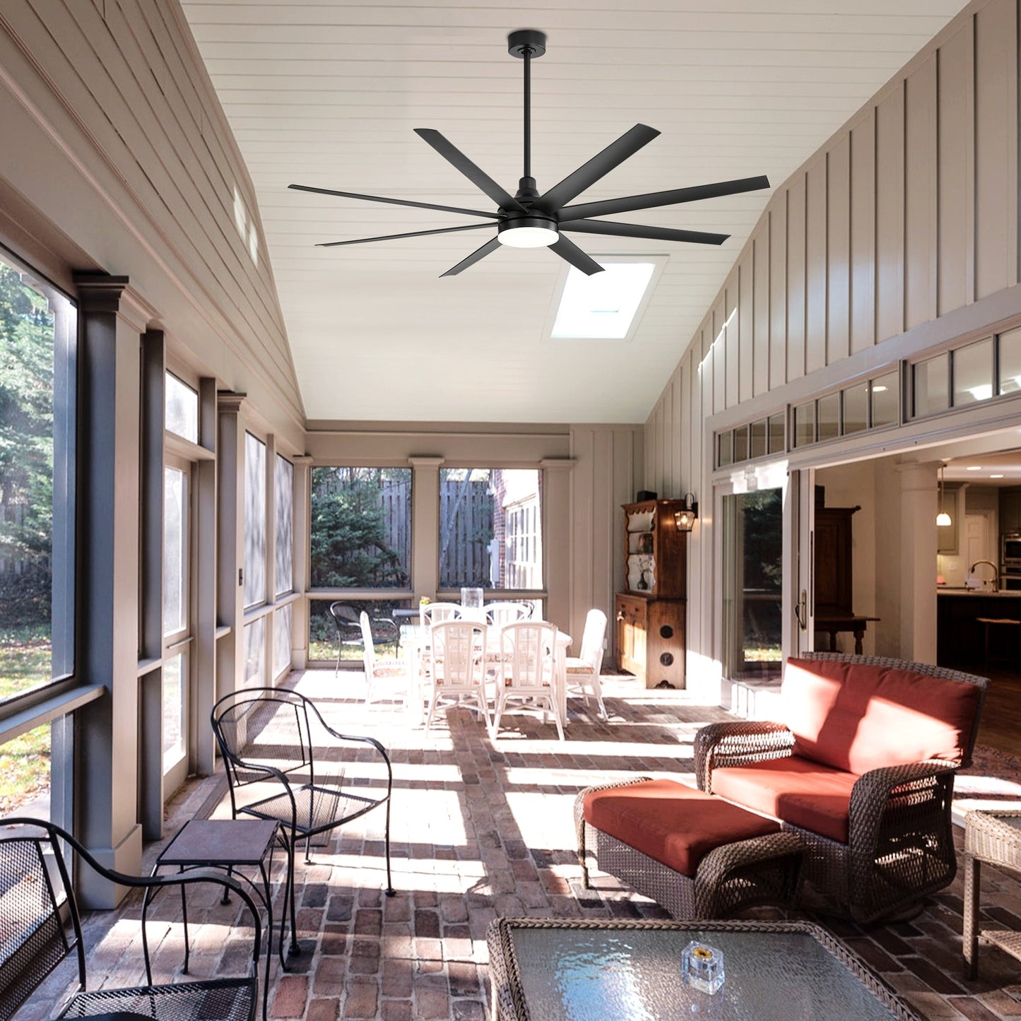 72 Large Ceiling Fans with LED Light Remote Control-8 Blade - 72 Inch