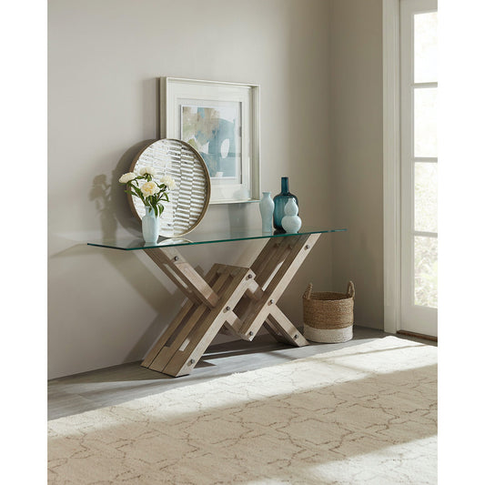 Affinity Glass Top Accent Console | Hooker Furniture - 6050-85001-GRY