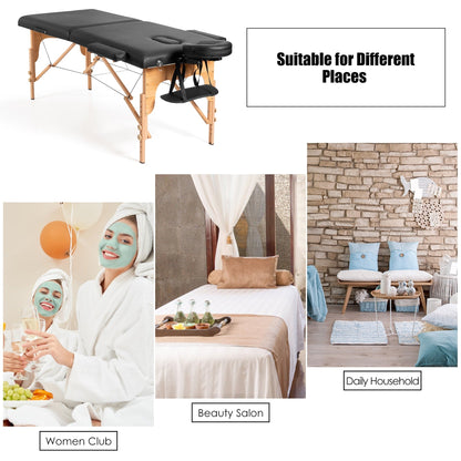 84''L Portable Massage Table Adjustable Facial Spa Bed Tattoo w/ Carry