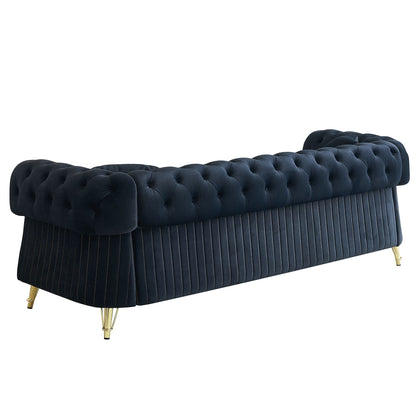 89 Velvet 3-Seater Sofa Sofa with Two Seat Cushions and Two Toss Pillows
