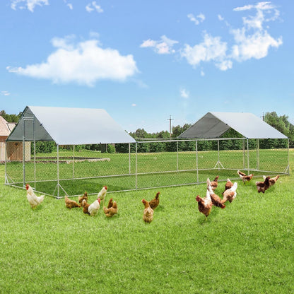 AECOJOY Large Metal Chicken Coop Run Walk-in Metal Chicken Cage