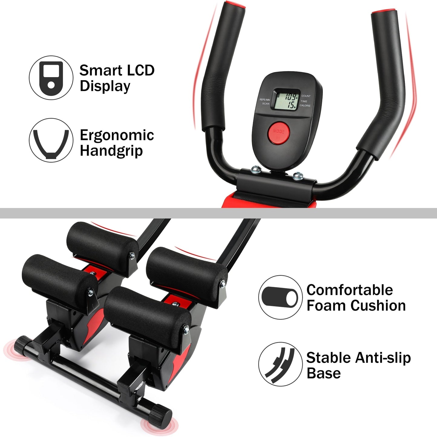 Ab Machine Foldable Core Abdominal Exercise Trainer Home Gym Fitness