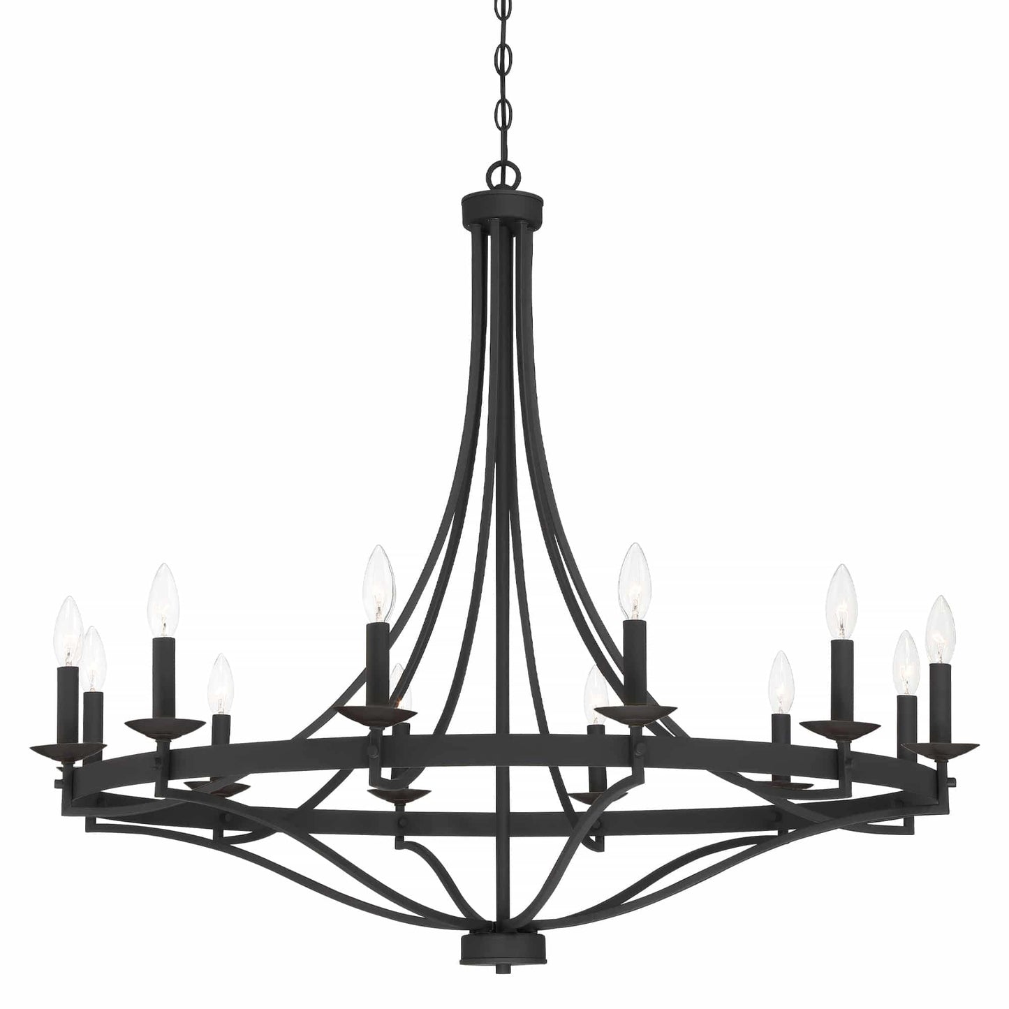 Fidenza 12-light Modern Farmhouse Empire Wagon Wheel Chandelier with UL - D40'' * H135''