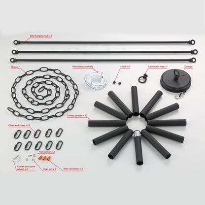 Acroma 12-light Farmhouse 40In Wagon Wheel Chandelier with UL - 40'' D x 138'' H