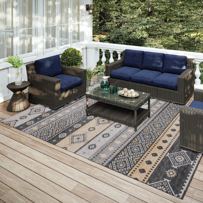 Addison Indoor/ Outdoor Yuma Southwest Boho Washable Rug