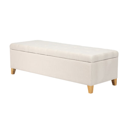 Adeco 50 Bonded Leather Storage Ottoman Bench
