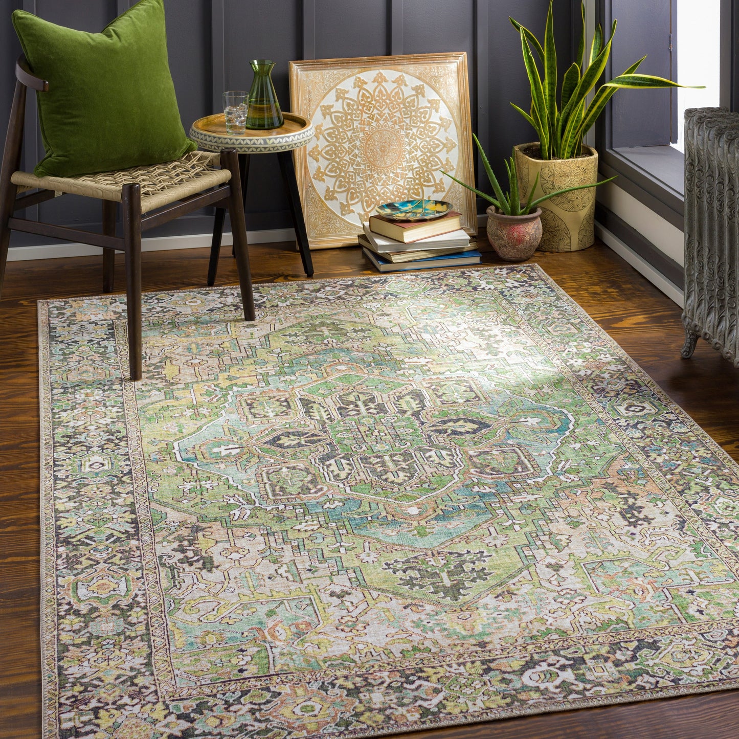 Livabliss Adenia Vintage Medallion Printed Area Rug
