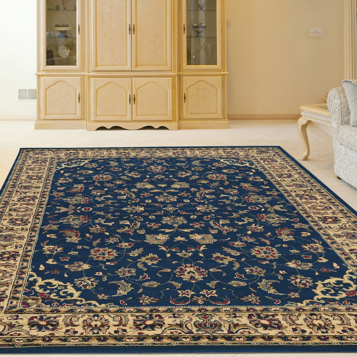 Admire Home Living Caroline Traditional Floral Sarouk Pattern Area Rug