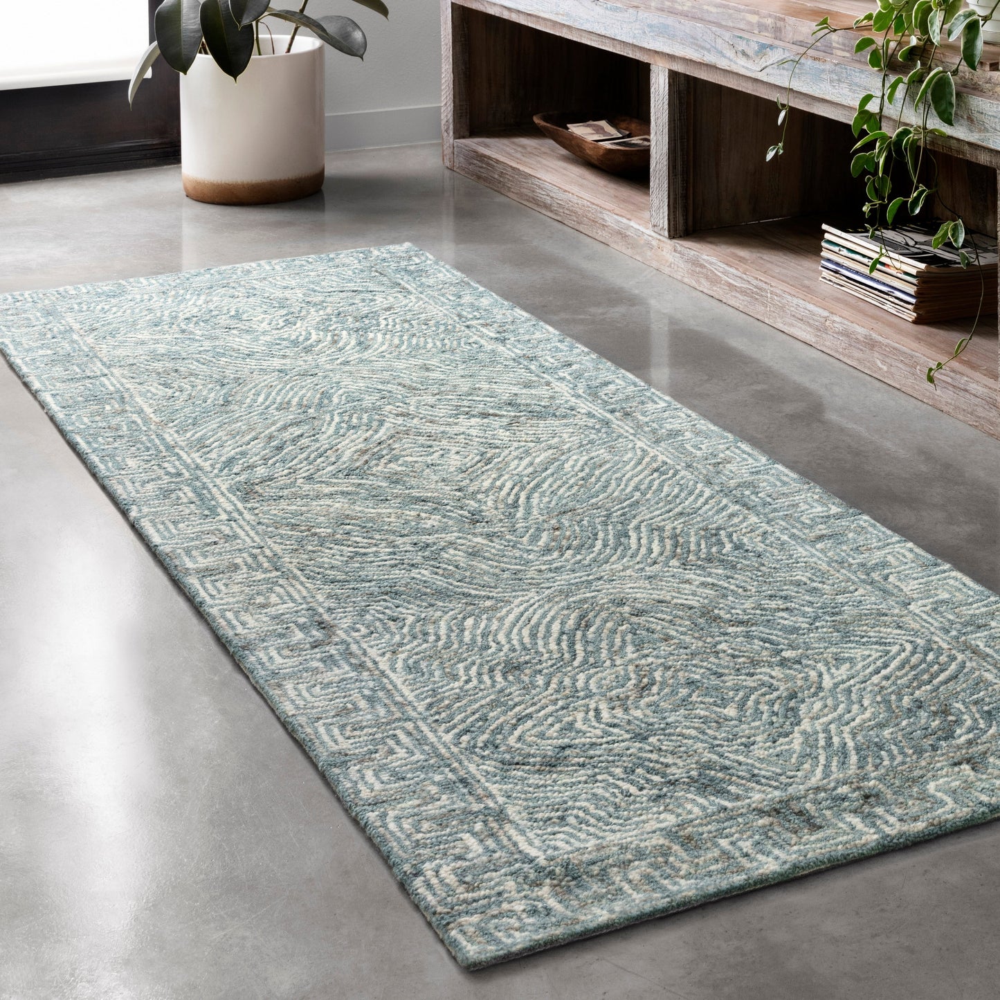 Alexander Home Aspen Denim Wool Hand-tufted Contemporary Area Rug