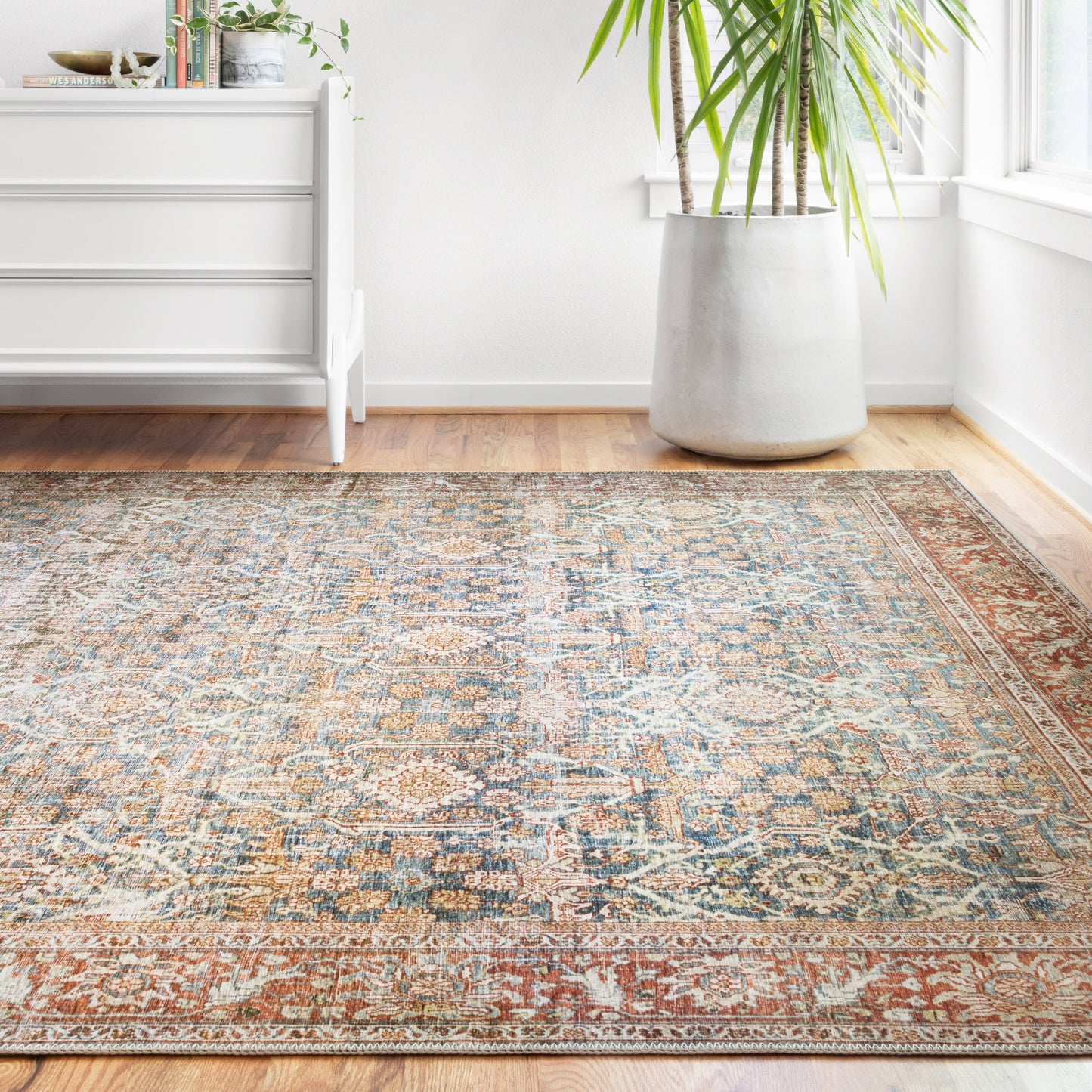 Alexander Home Isabelle Boho Vintage Botanical Pattern Area Rug