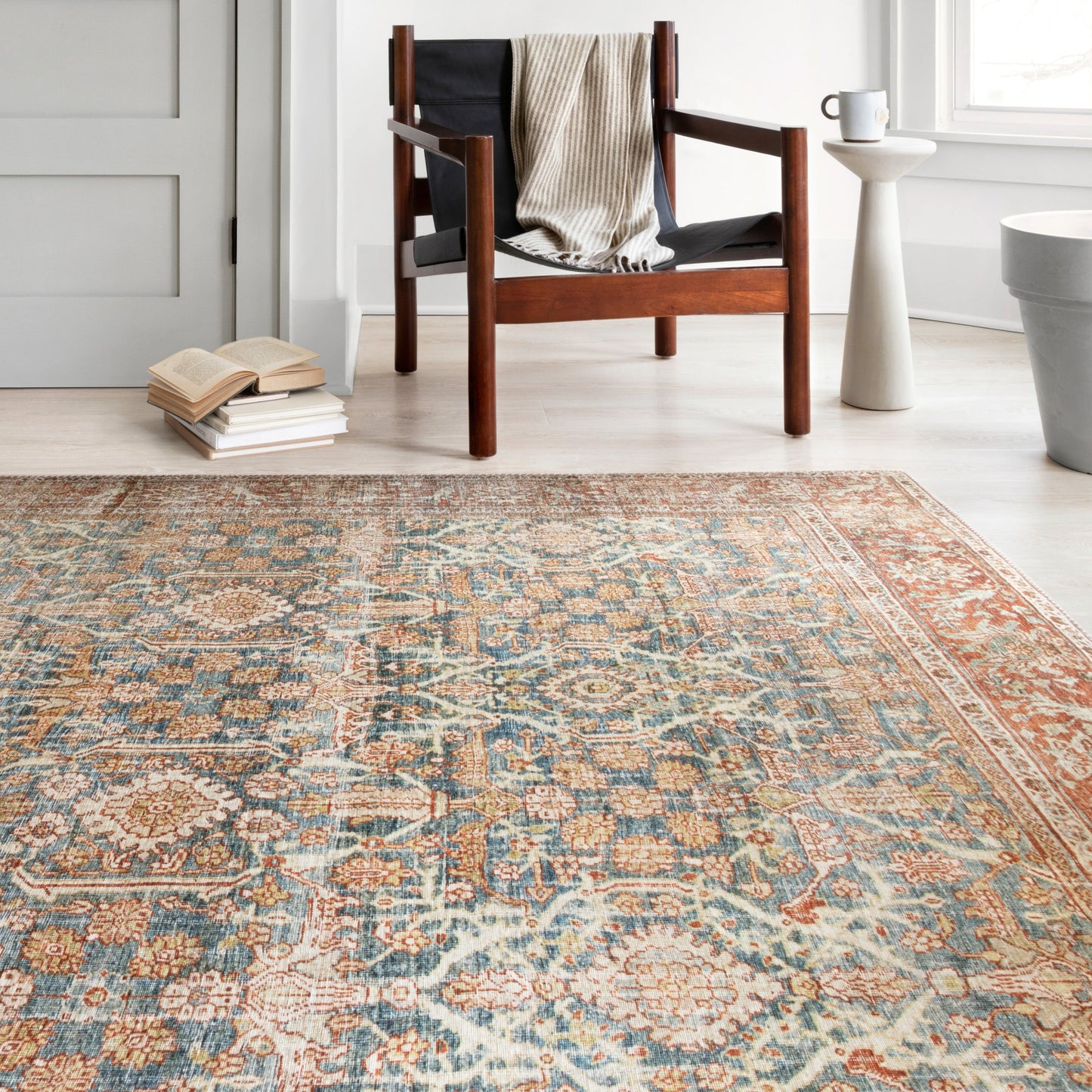 Alexander Home Isabelle Boho Vintage Botanical Pattern Area Rug