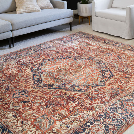 Alexander Home Isabelle Traditional Vintage Border Printed Area Rug