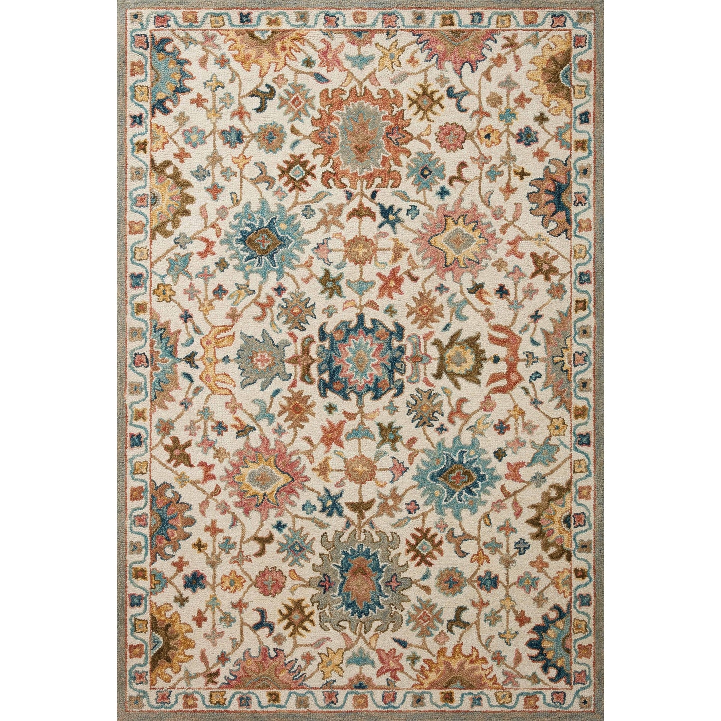 Alexander Home Megan Floral Hand-Hooked 100% Wool Area Rug