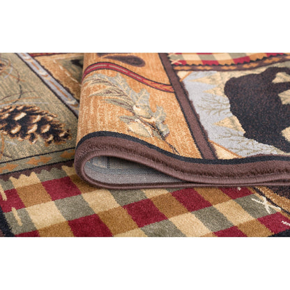 Area Rug & Runner - Lodge Cabin Farmhouse Rugs for Living Room Bedroom Dining Room Kitchen 2x3 / 3x8 / 5x7 / 8x10 / 9x12 / Round