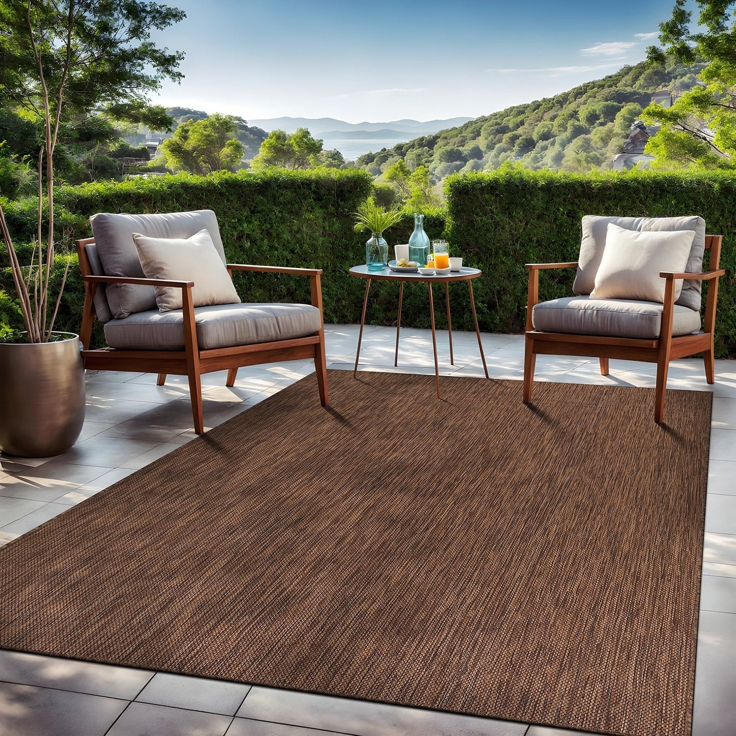 Aloha Washable Solid Indoor Outdoor Area Rug Patio Deck Living Room