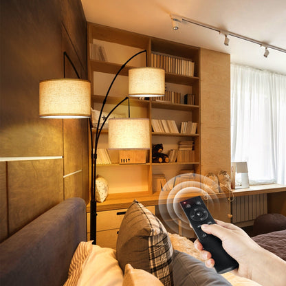 Arc LED Floor Lamp Dimmable Modern Black 3 Light Arched Tall Floor Lamp