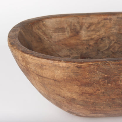 Athena Extra Large Oblong Black-Brown Reclaimed Wood Bowl - 26.0L x 10.0W x 7.0H