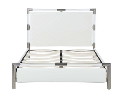 Acrylic Bedroom Set w/ Queen Bed, Buffet & Lamp Table | Modern Motion - BARCELONA-QN-3PC
