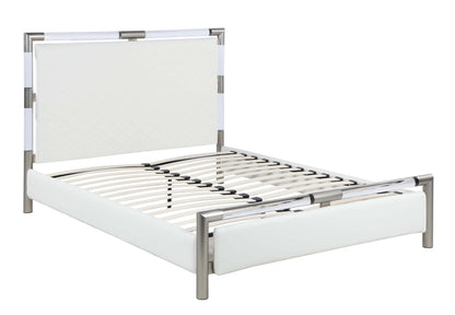 Acrylic Bedroom Set w/ King Bed, Buffet & Lamp Table | Modern Motion - BARCELONA-KG-3PC