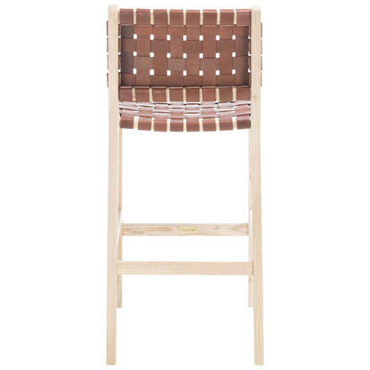 Adah Leather Bar Stool | Safavieh - BST1014