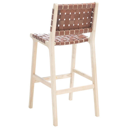 Adah Leather Bar Stool | Safavieh - BST1014