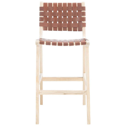 Adah Leather Bar Stool | Safavieh - BST1014