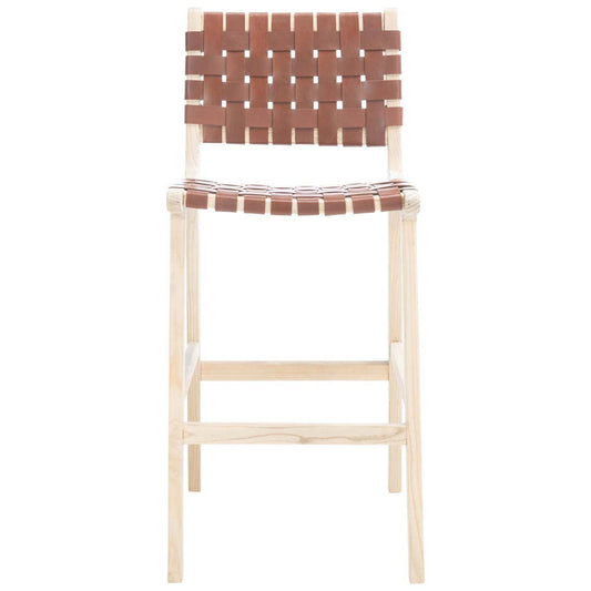 Adah Leather Bar Stool | Safavieh - BST1014