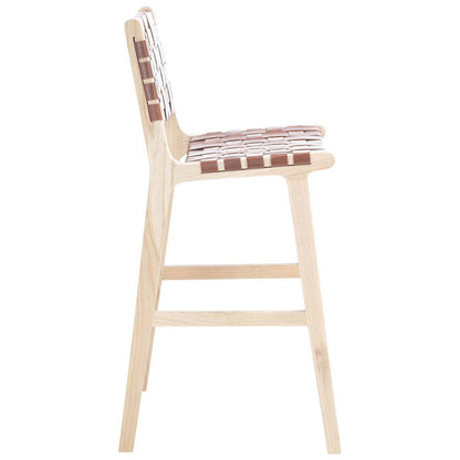 Adah Leather Bar Stool | Safavieh - BST1014