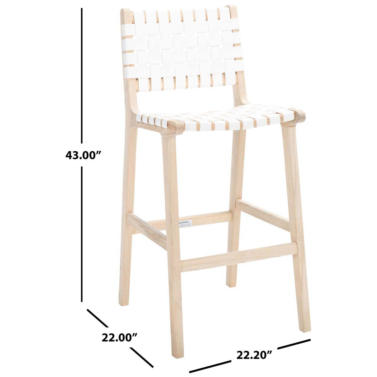 Adah Leather Bar Stool | Safavieh - BST1014