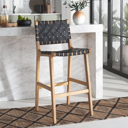 Adah Leather Bar Stool | Safavieh - BST1014