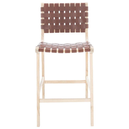 Adah Leather Counter Stool | Safavieh - BST1015