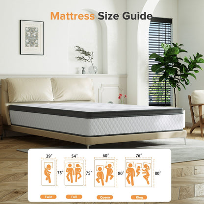 SweDrea 12 in. Firm Hybrid Memory Foam Mattress with CertiPUR-US and Oeko-TEX , Featuring Reinforced Springs.