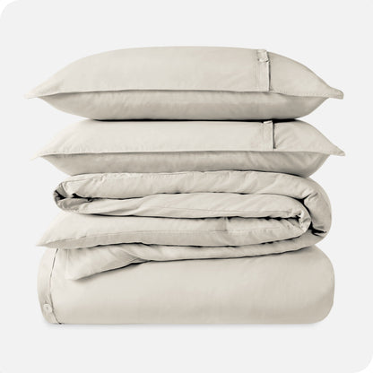 Bare Home Organic Cotton Percale Duvet Cover Set
