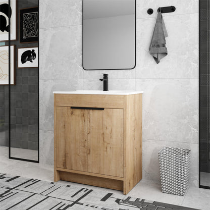 Beingnext 24/30/36 Bathroom Vanity with Sink, Freestanding Bathroom Vanity with Soft Close Door and Adjustable Shelf